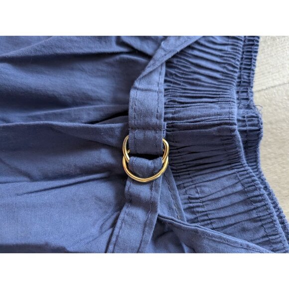 VTG Crescent Bay Navy Blue Elastic Waist Shorts Belted Detail Gold Buckle 22 USA - Picture 5 of 7